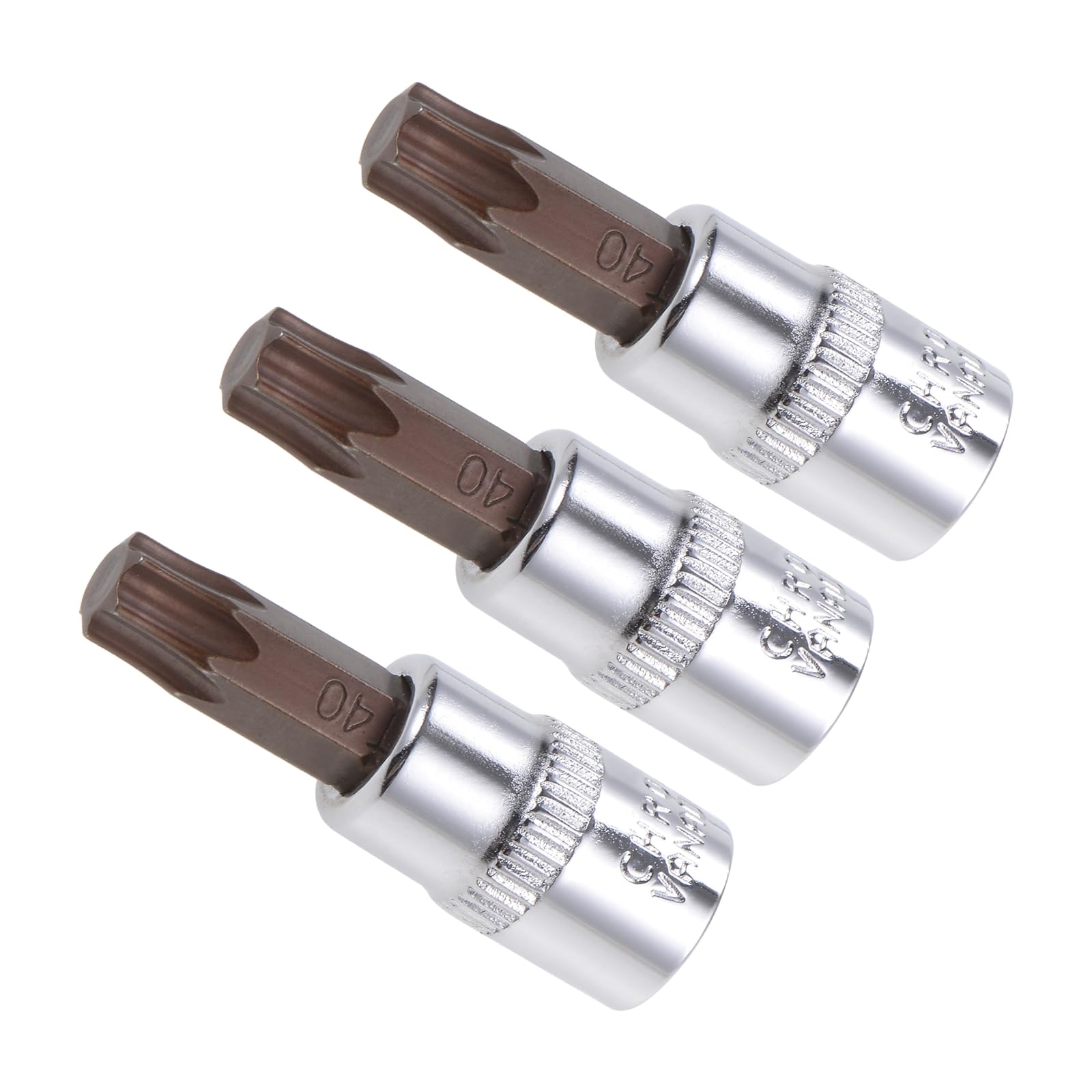 Chiave a Bussola Torx, Metrico T40 Punta 1/4" Attacco 1,5" Lungo, Acciaio Legato S2 Temprato al Cromo-Vanadio - (Applicazioni: per Applicazioni Fissaggio) 3pz