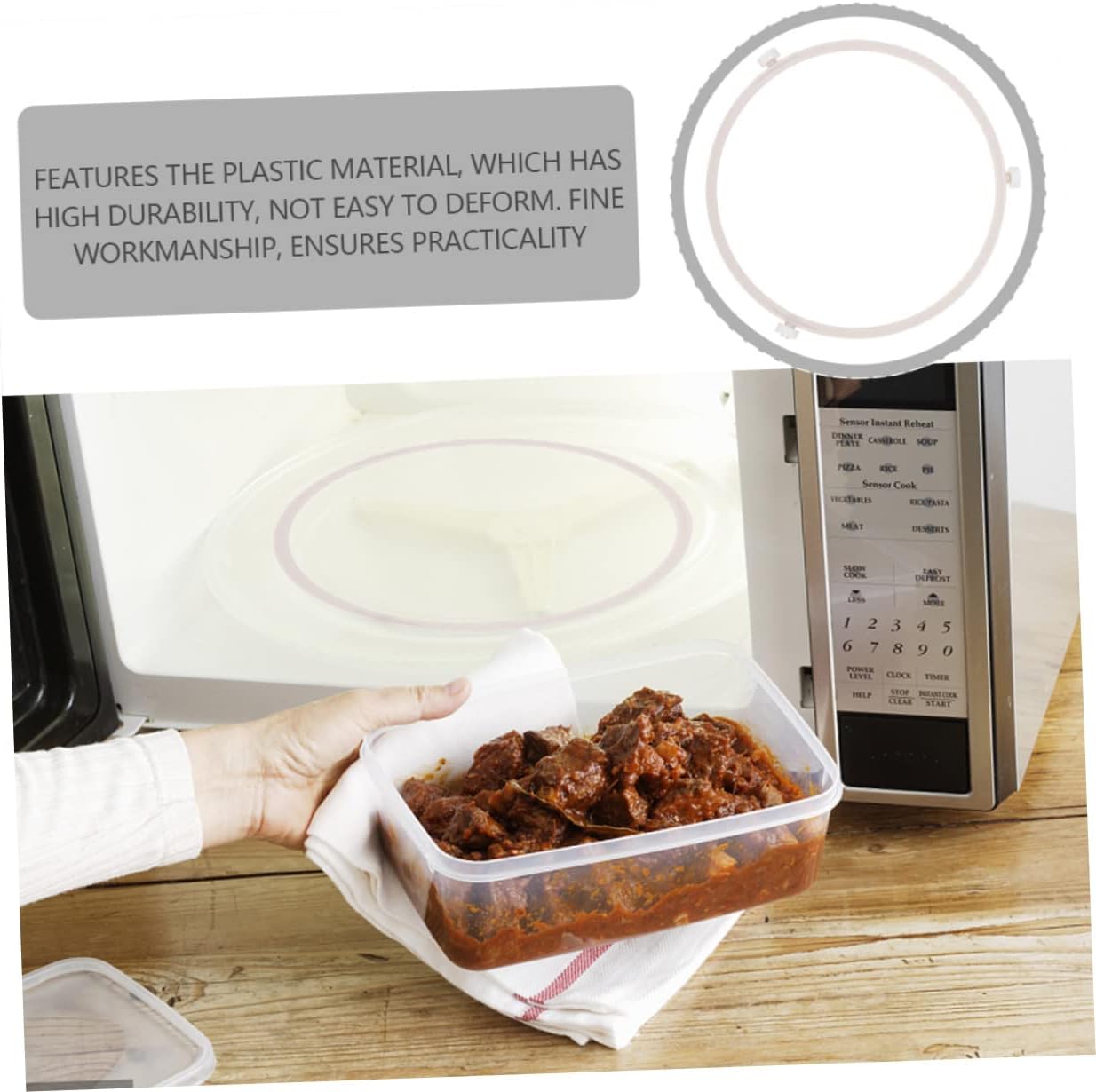 2pcs Replacement Microwave Turntable Ring 18.9cm Plastic Support