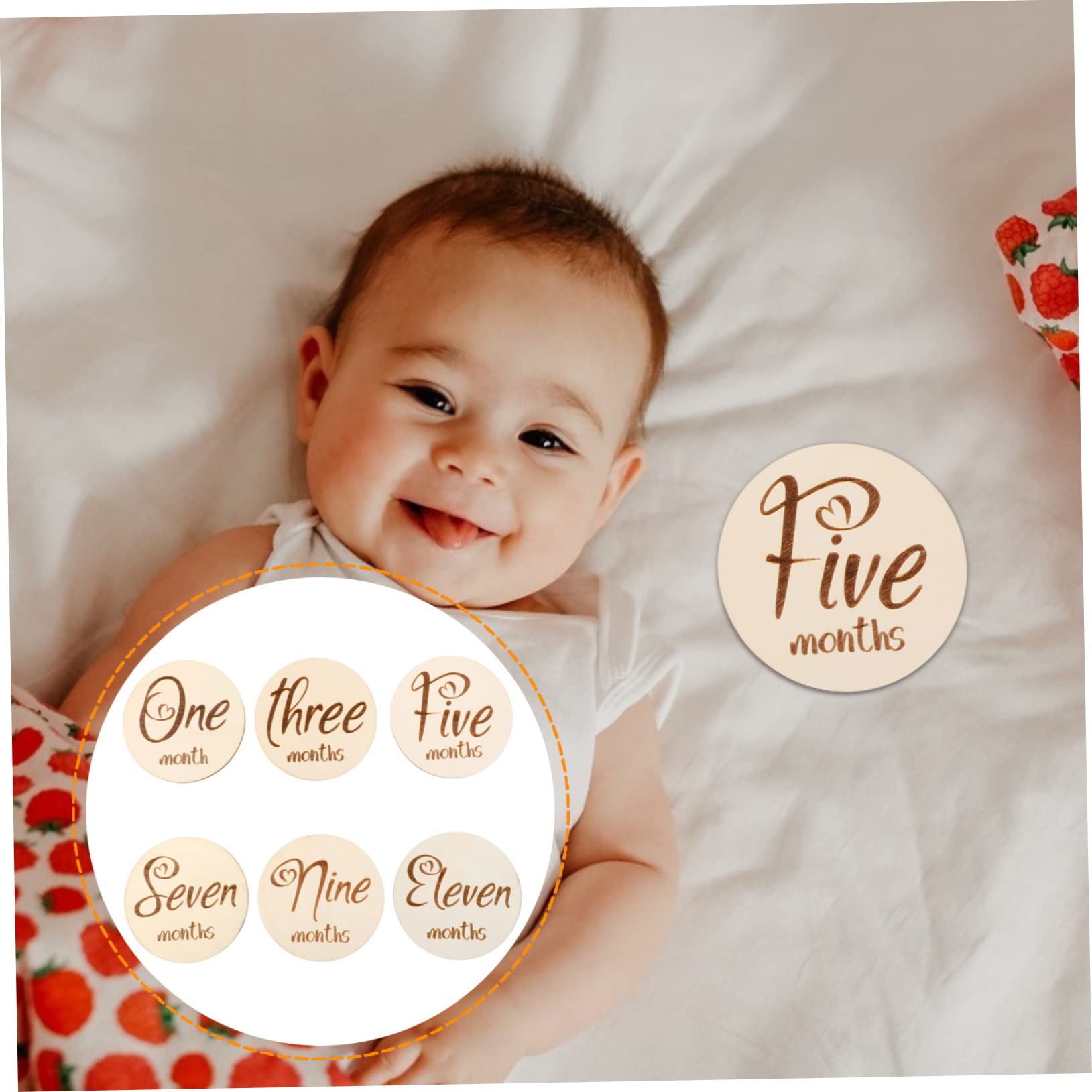12piezas Tarjeta De para Bebés De Doble Cara para Meses De Nacimiento Accesorios Fotográficos Creativos y Memorables para Recién Nacidos