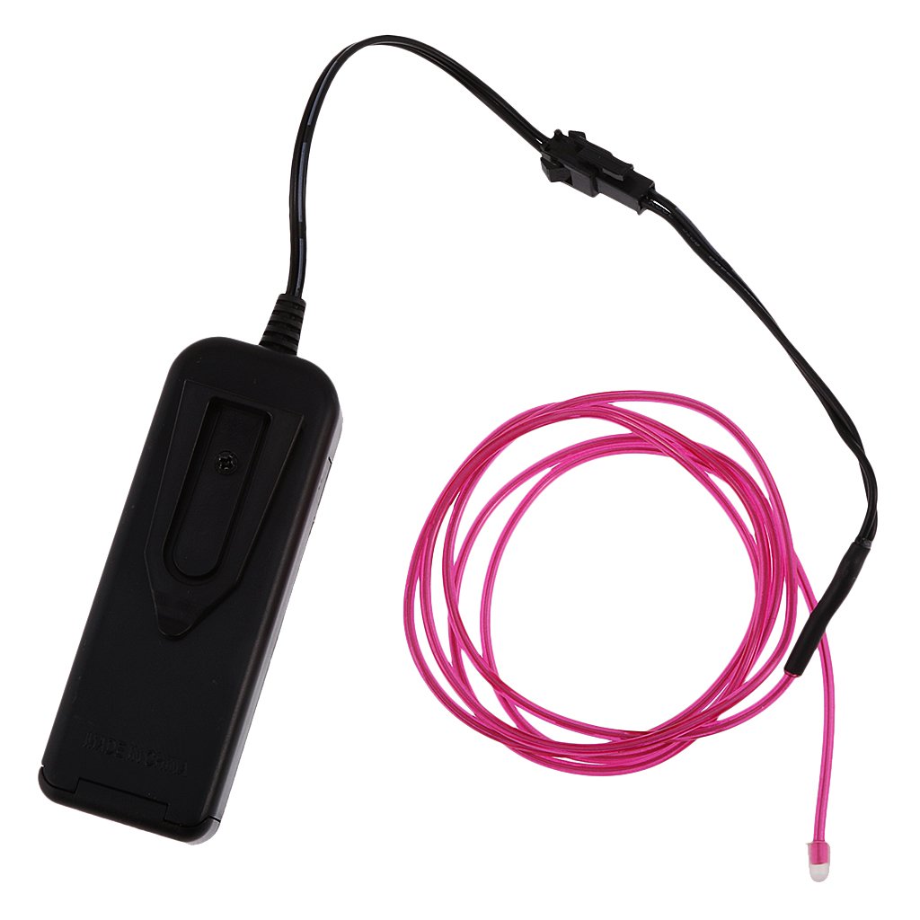 FLAWISHFlexible Water Resistant Luminescent Neon LED Lights Glow 1m Length EL Wire String Car Bar Stage Decor Lights Pink