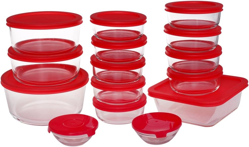 S SALIENT [15 Pieces] Glass Meal Prep Containers,Glass Food Round Storage Containers with Lids,Glass Lunch Containers Ideal for Mixing