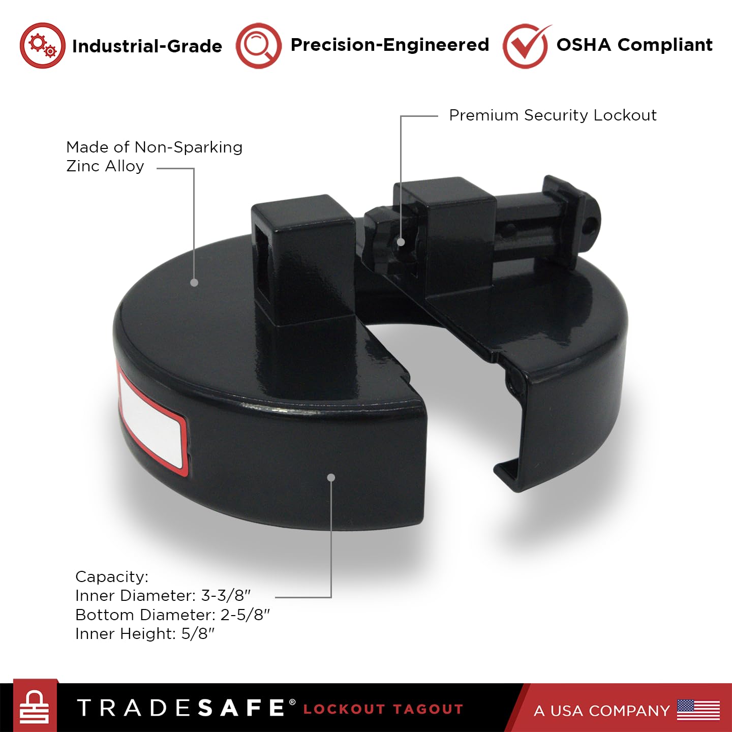 TRADESAFE Lockout Tagout Drum Security Locks - Premium Lock Out Tag Out Device, Drum Bung Lock to Reduce Theft, Secure Contents, Safety Lockout Tools to Protect Workers