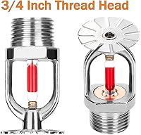 Bestopper 6-Pack 3/4" Brass Pendent Fire Sprinkler Heads, 155°F Quick Response 68°C Glass Bulb, 3/4 NPT Thread for Home, Office, Commercial Use