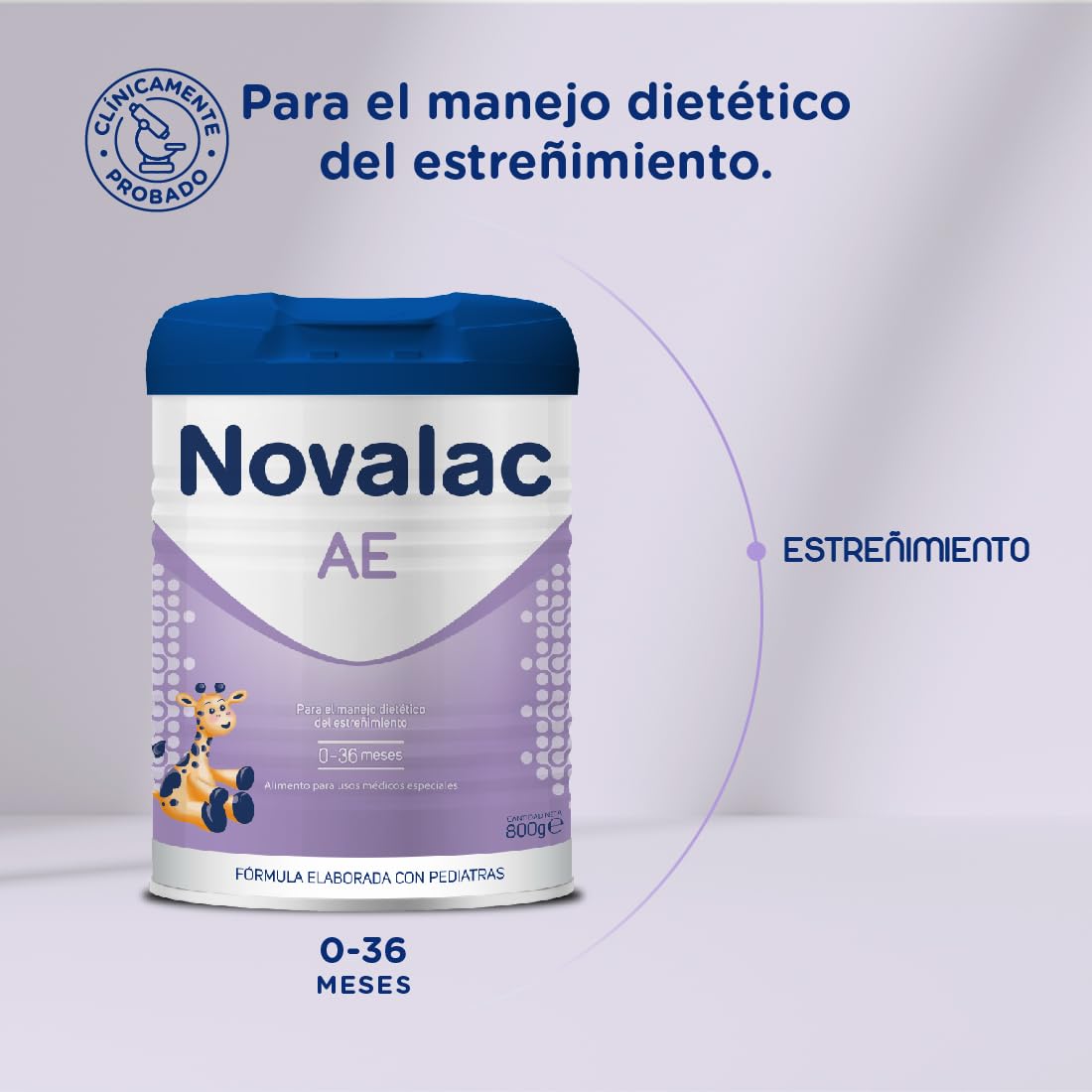 Novalac AE - Leche en Polvo Infantil, 0-36 Meses, Para el Manejo Dietético del Estreñimiento, Fórmula Especial con Minerales y Carbohidratos. Fórmula Elaborada con Pediatras - 800 g (Paquete de 2)