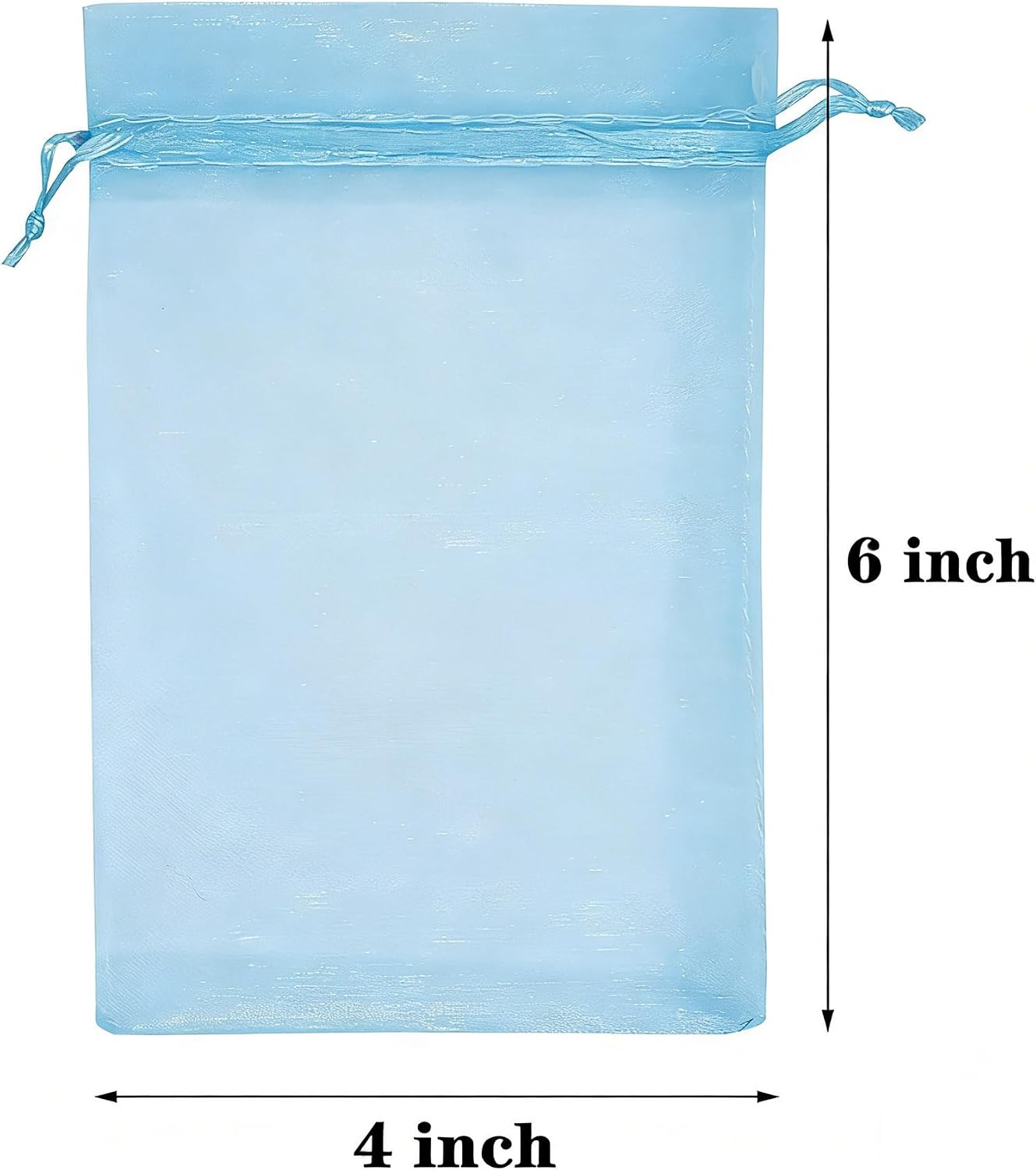Ponmsva 50pcs Baby Blue Organza Bags 4x6 Inch Gift Bags for Boy Baby Shower image 2
