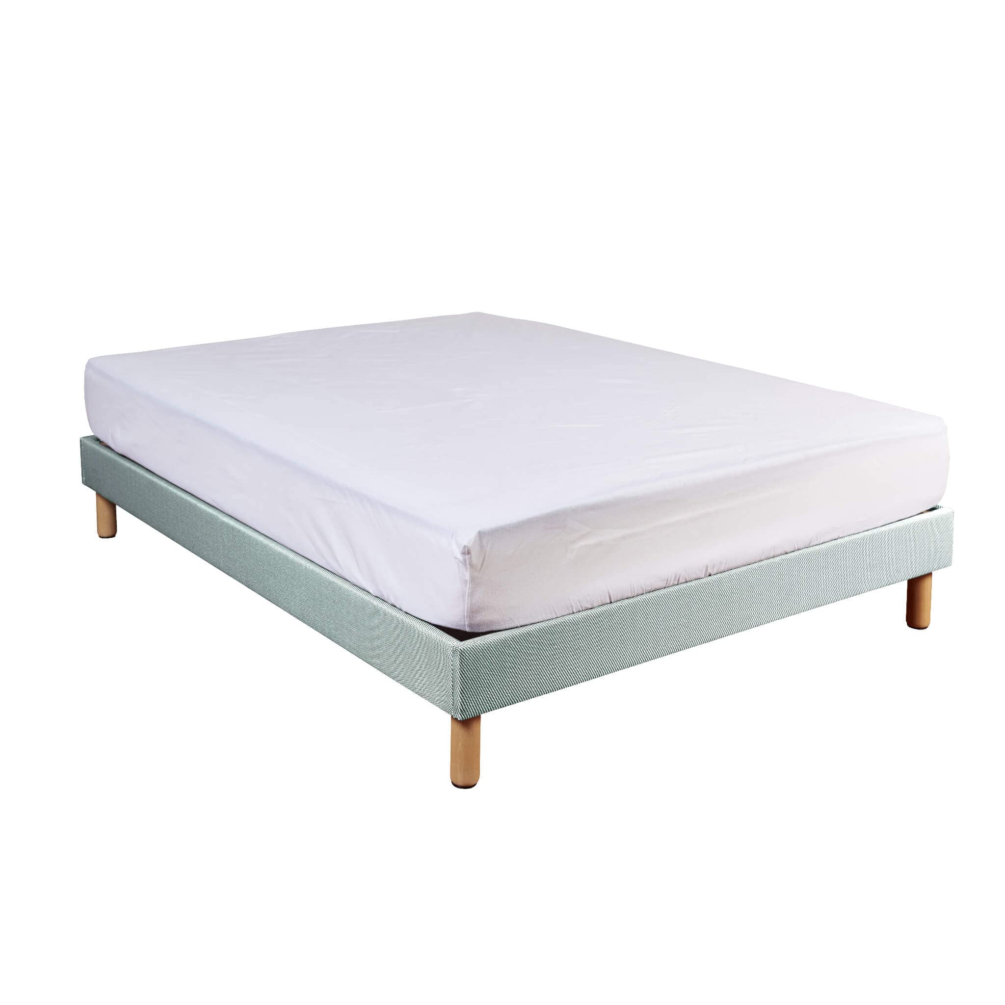 Protège Matelas Molleton 100% Coton Bio - Bonnet 30 cm 160x210