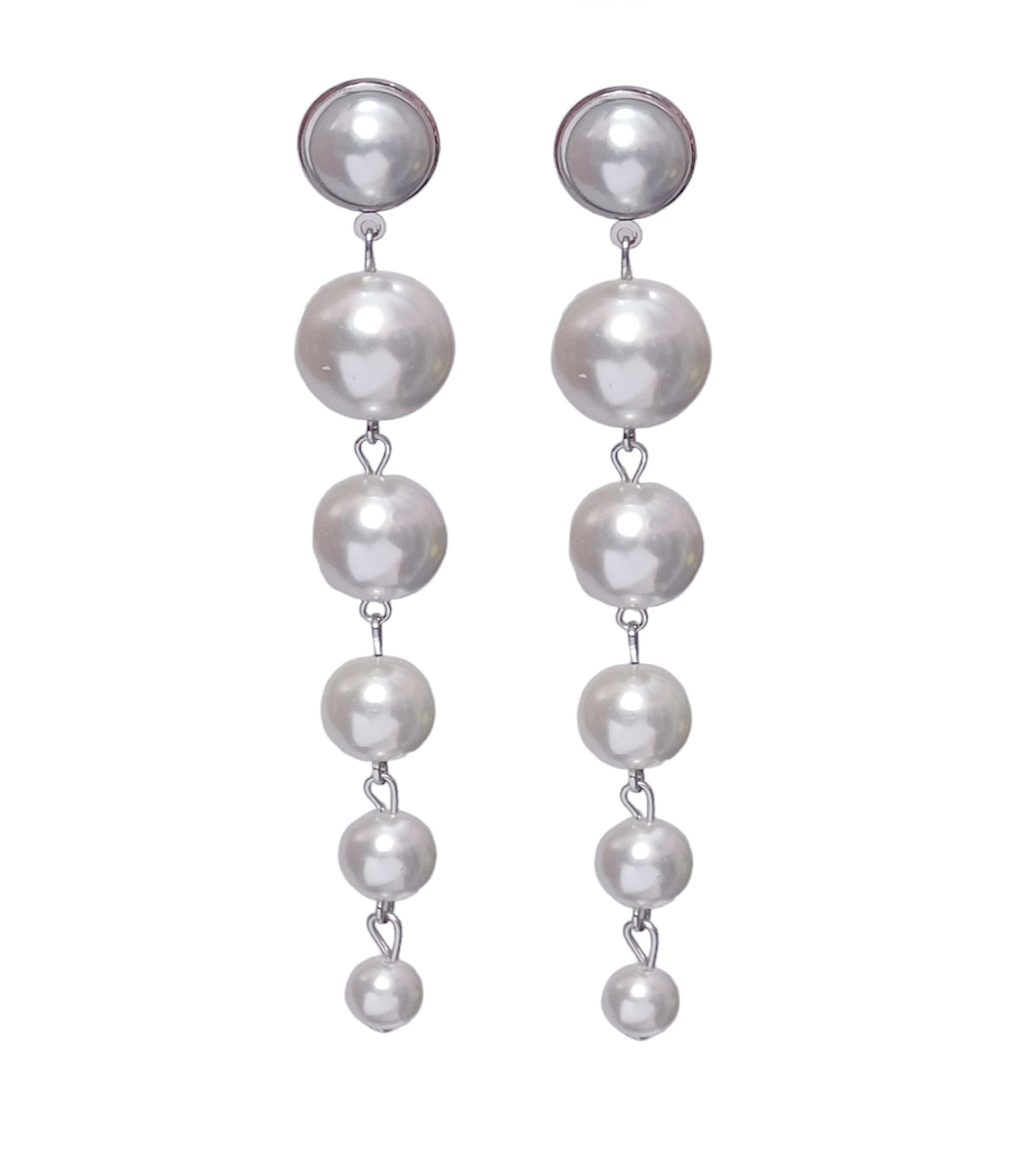 Total Fashion Silver Plated Long Chain Hanging Pearl Dangler Western Earrings For Girls & Women (B07XX6P94L) Amazon Price History, Amazon Price Tracker