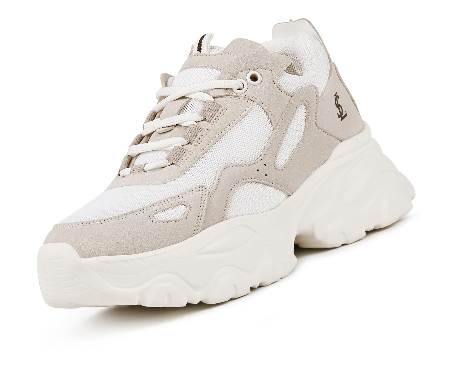 LOUIS STITCH Women’s Sneakers Beige | Comfortable Lightweight Walking Shoes | Stylish Casual Lace-Up Trainers for Daily Wea| LSLD-SNK-01-BG |