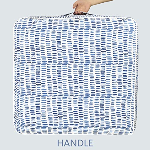 Lvtxiii Outdoor/Indoor Inflatable Ottoman, All Weather Patio Footrest Stool With Handle, 23"X23"X9" Portable Square Ottoman For Patio Garden, Camping Or Home, Pebble Blue #TOP4