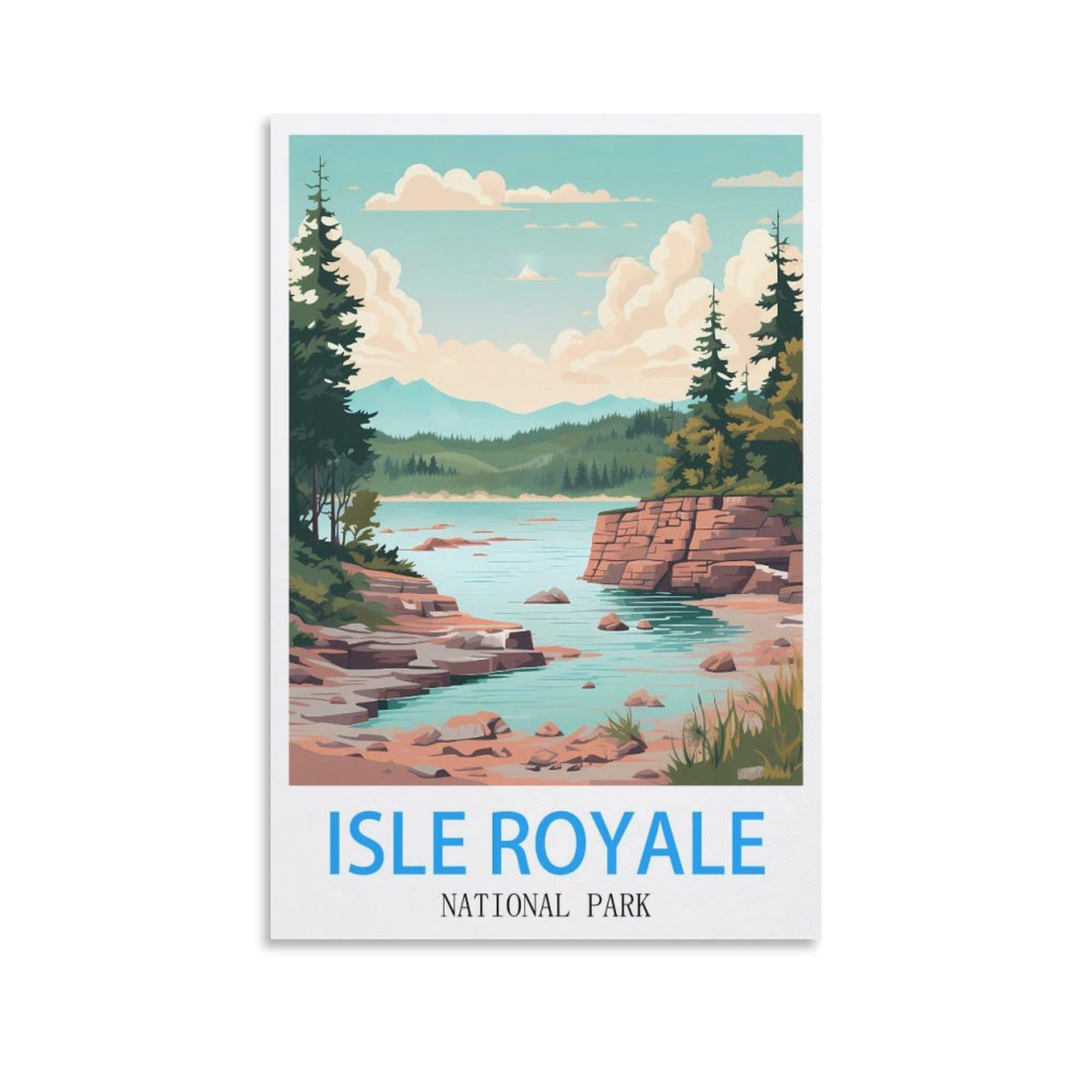 Metal Tin Sign,Isle Royale National Park,Decoration for Home Wall Art Kitchen Bar Pub Room Farm Garage Vintage Retro Poster Plaque 30x40cm