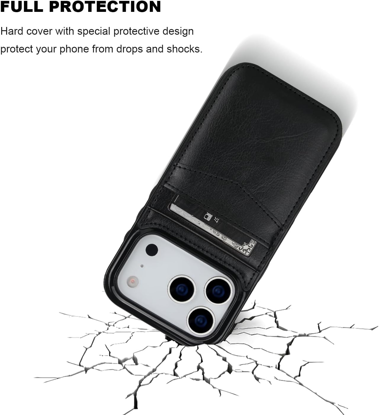 KIHUWEY for iPhone 17 Pro Case Wallet Compatible with MagSafe Wireless Charging, Credit Card Holder, RFID Flip Leather Magnetic Clasp Kickstand Heavy Duty Protective Cover 6.3 Inch (Black)