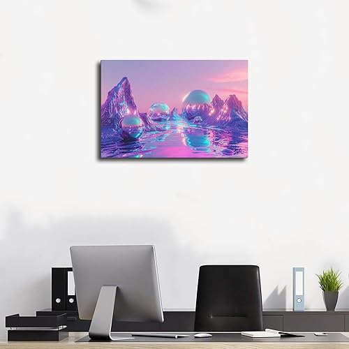 Miniatura 3 de ZMLIS Cyber Y2K Vaporwave Wall Art  Retro Futuristic Dreamcore Print  Aesthetic Neon Digital Decor for Bedroom Or Studio Poster for Room Aesthetics