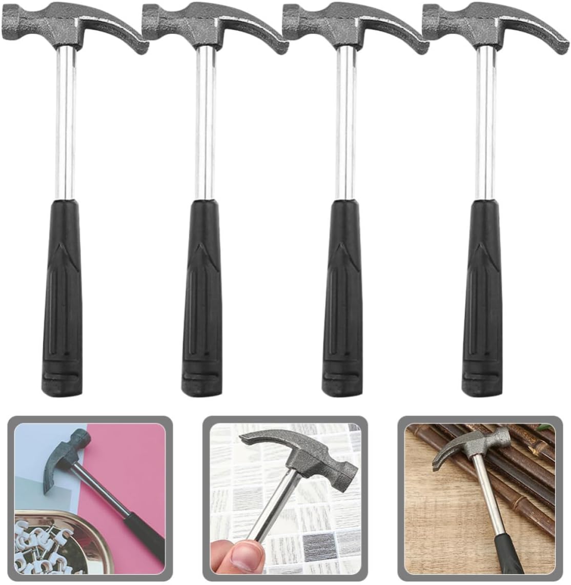 Cabilock 6pcs Multi-function Tiny Hammer for Camping Lightweight Portable Claw Hammer with Steel and Iron Construction for Backpacking and Hiking Outdoor Use