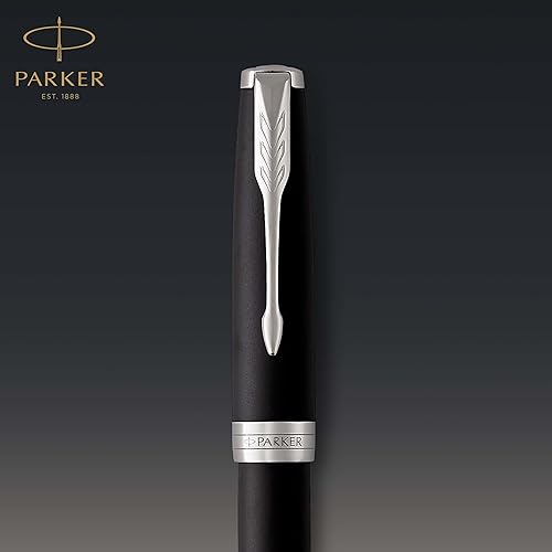 Miniatura 5 de PARKER Sonnet - Bolígrafo Rollerball laca negra mate con borde de paladio tinta negra de punta fina 1931523 negro mate y cromado