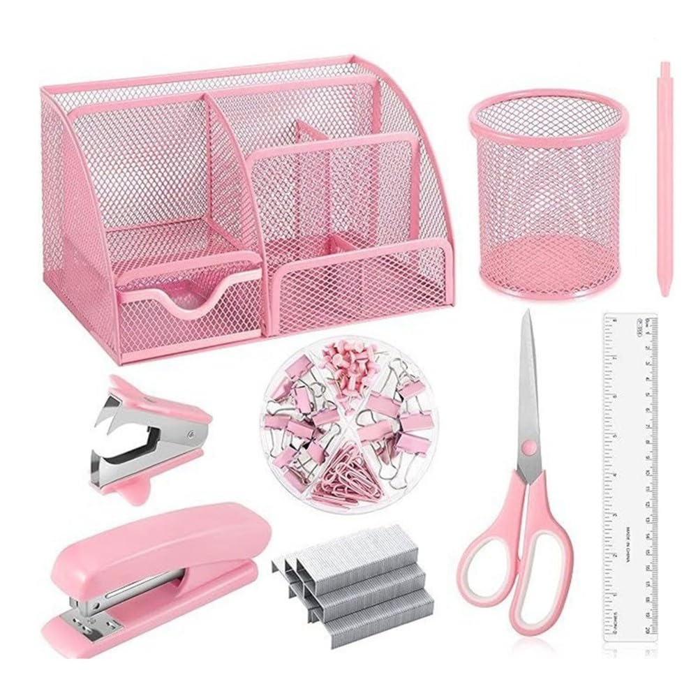 Büromaterialset, Schreibtischorganizer für Kinder, Netz-Schreibtischorganizer, Schreibtischzubehör für Mädchen