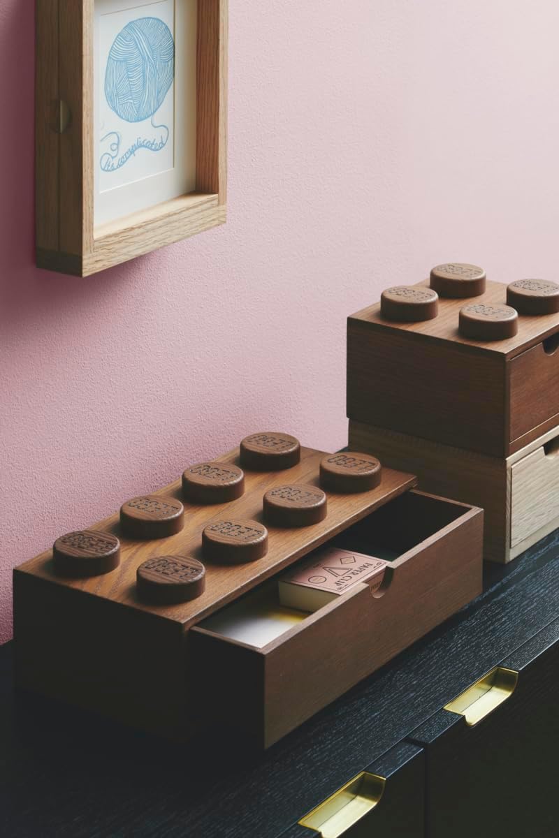LEGO 2x4 Wooden Desk Drawer, Oak Dark Stained