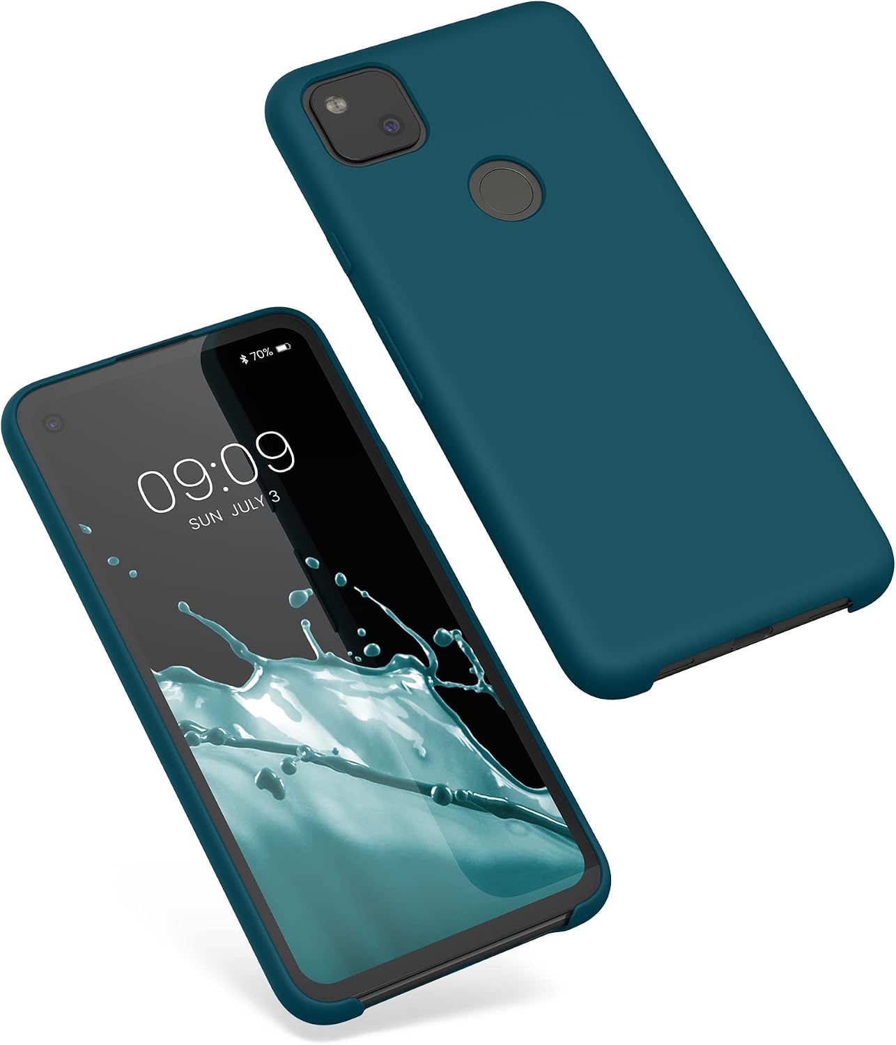 kwmobile Case Compatible with Google Pixel 4a Case - TPU Silicone Phone Cover with Soft Finish - Teal Matte image 5