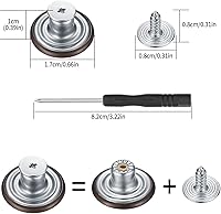 Vista 2 de Kit de 50 botones de mezclilla de repuesto, botones de mezclilla de metal de 0.67 pulgadas para pantalones, jeans y tirantes, 10 estilos
