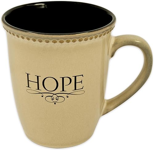 Christian Art Gifts Taza de café de gres marfil  13 oz. Apto para microondas y lavavajillas, sin plomo ni cadmio, taza de café y té inspiradora para