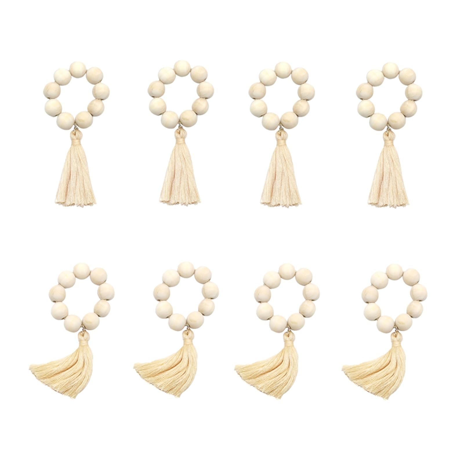 Wooden Napkin Rings 8Pcs Wood Napkin Rings