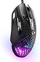 SteelSeries Aerox 5 66g Ultra-Lightweight Holey RGB Gaming Mouse - IP54 Water Resistant, 18K DPI TrueMove Air Sensor