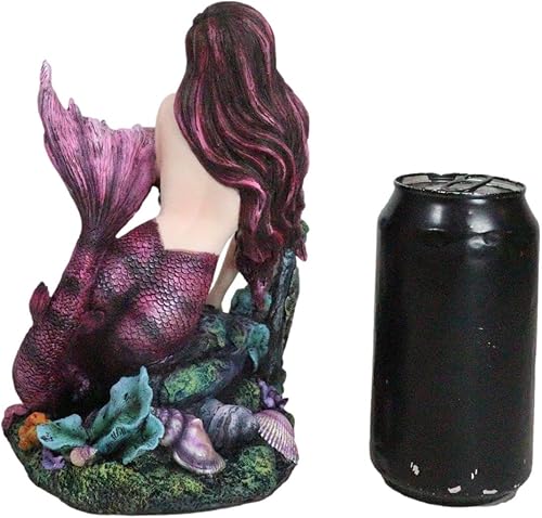 Miniatura 8 de Ebros Gift Sirena seductora sirena sentada por el ancla de barco hundido prohibido y cráneo océano estatua del cementerio náutico sirenas de los