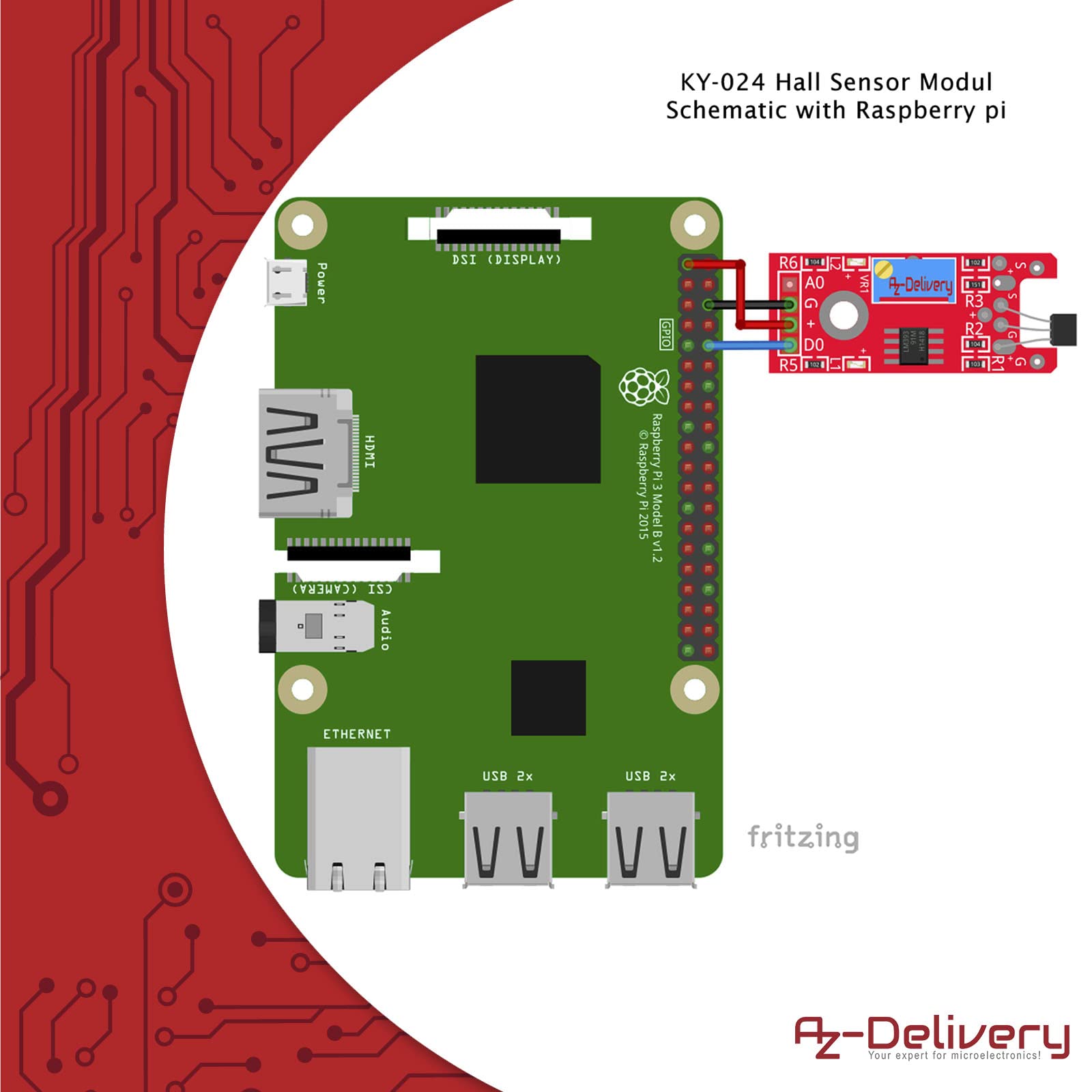 Buy AZDelivery 3 x KY024 Linear Hall Effect Sensor Module