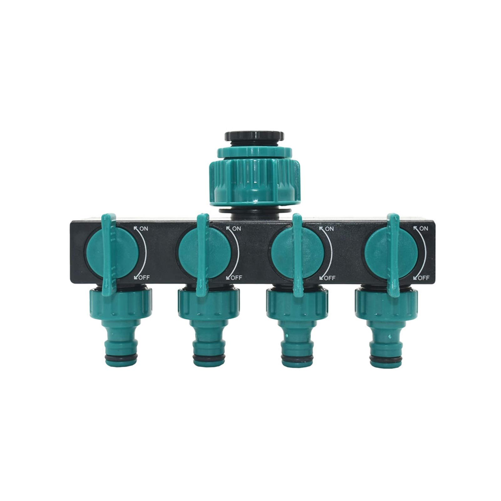 Conector rápido hembra de 1/2" y 3/4" con distribuidor de agua de 4 salidas para jardín