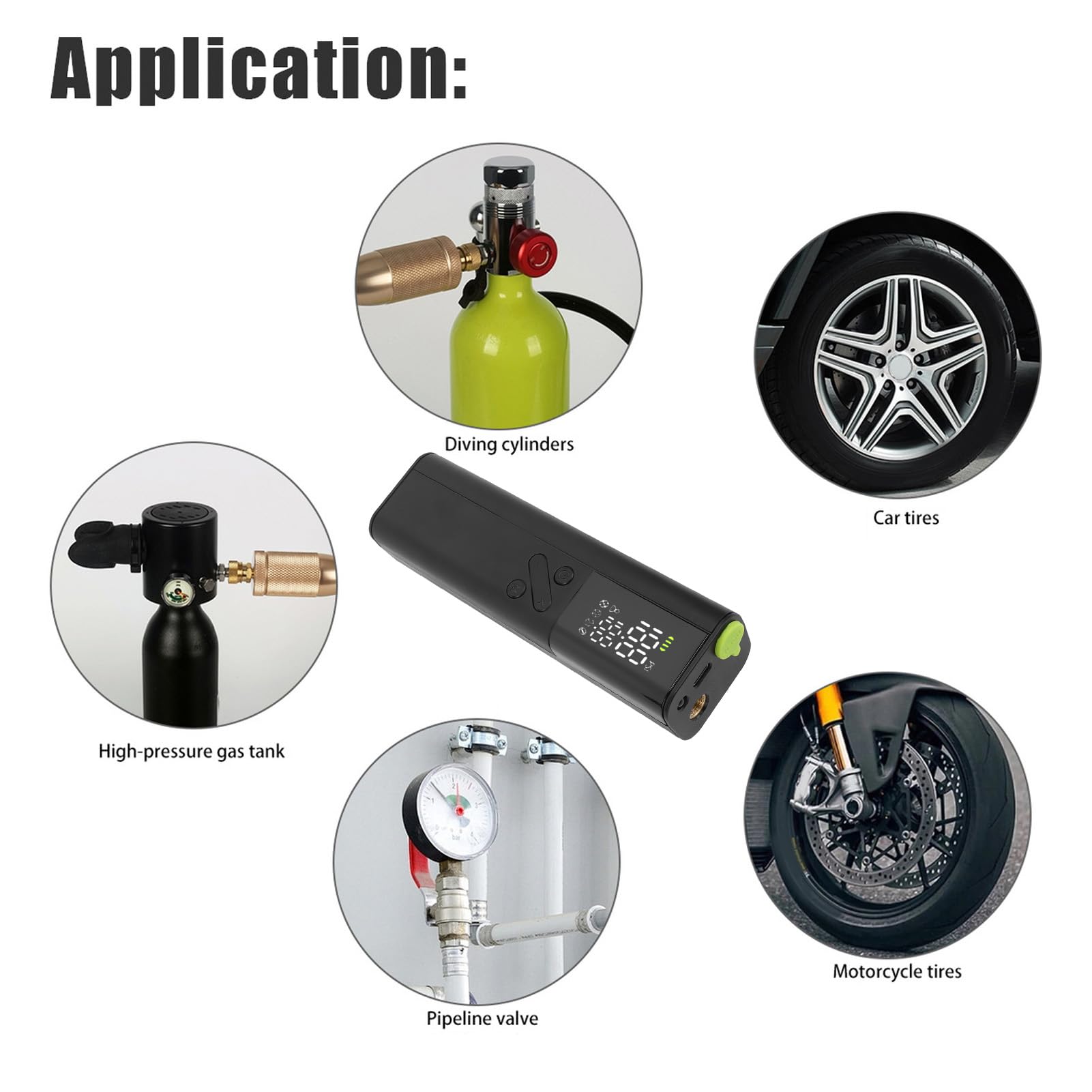 Eujgoov Pompa Ad Aria Portatile Elettrica con Pompa a Sfera Automatica