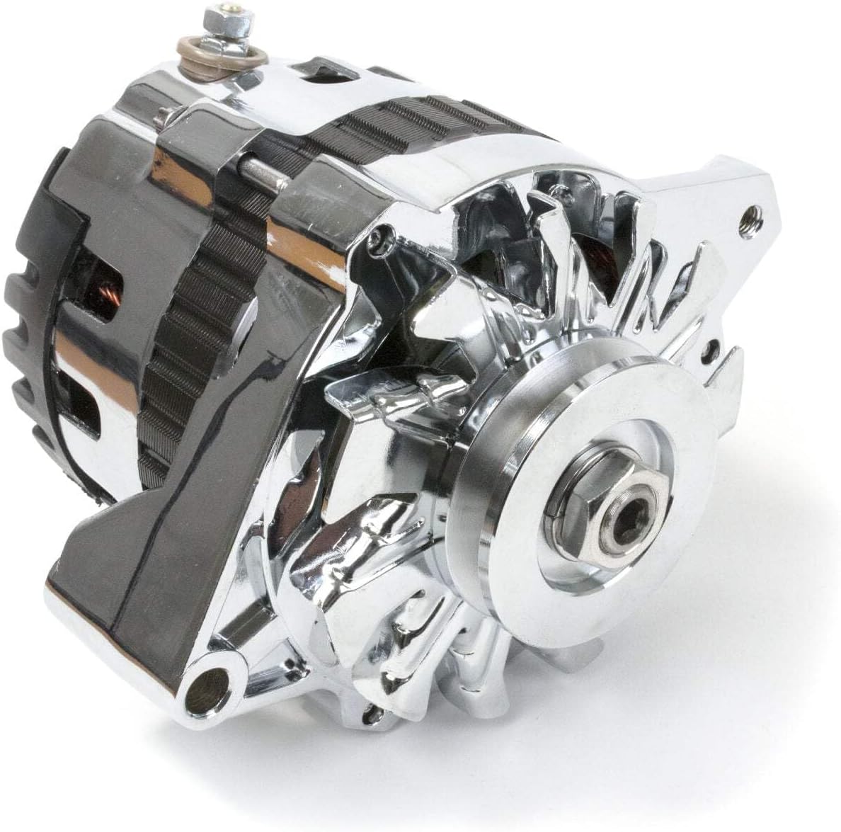 Top Street Performance ES1022C Chrome 220 Amp Alternator with 1 Wire/V-Belt