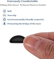 Vista 3 de Almohadillas adhesivas para nariz de gafas, de silicona suave con cámara de aire elevada, para gafas con montura de plástico, 12 pares (negro)