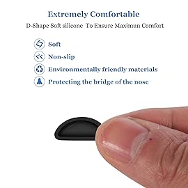 Mr.ZzjOOj Adhesive Eyeglasses Nose Pads, Soft Silicone Heightened Air Chamber Nose Pads for Plastic Frame Glasses, 12 Pairs (Black)