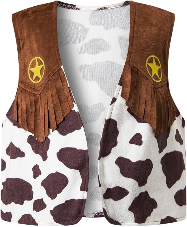 Kids Boys Cowboy Halloween Costume Dress Up Party Cosplay with Bandana Cowboy Hat - Image 2