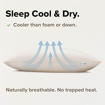 Hullo Buckwheat Pillow Small Size (14x20), Organic Adjustable Cooling Pillow for Side & Back Sleepers, Firm Neck Support Breathable Cotton Cover Made in USA