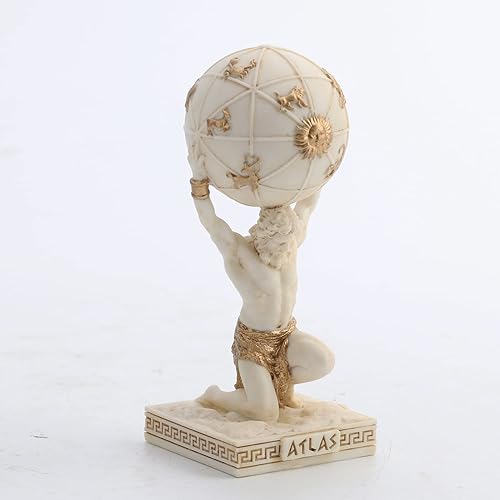 Miniatura 2 de Veronese Design Figura miniatura de resina con acabado en oro blanco del Atlas de 3 3/4 pulgadas