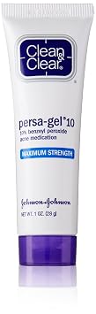 Clean & Clear Persa-Gel 10 Acne Medication Spot Treatment with Maximum Strength 10% Benzoyl Peroxide, Pimple Cream & Acne Gel Medicine for Face Acne with Benzoyl Peroxide Medication, 1 oz Pack of 3