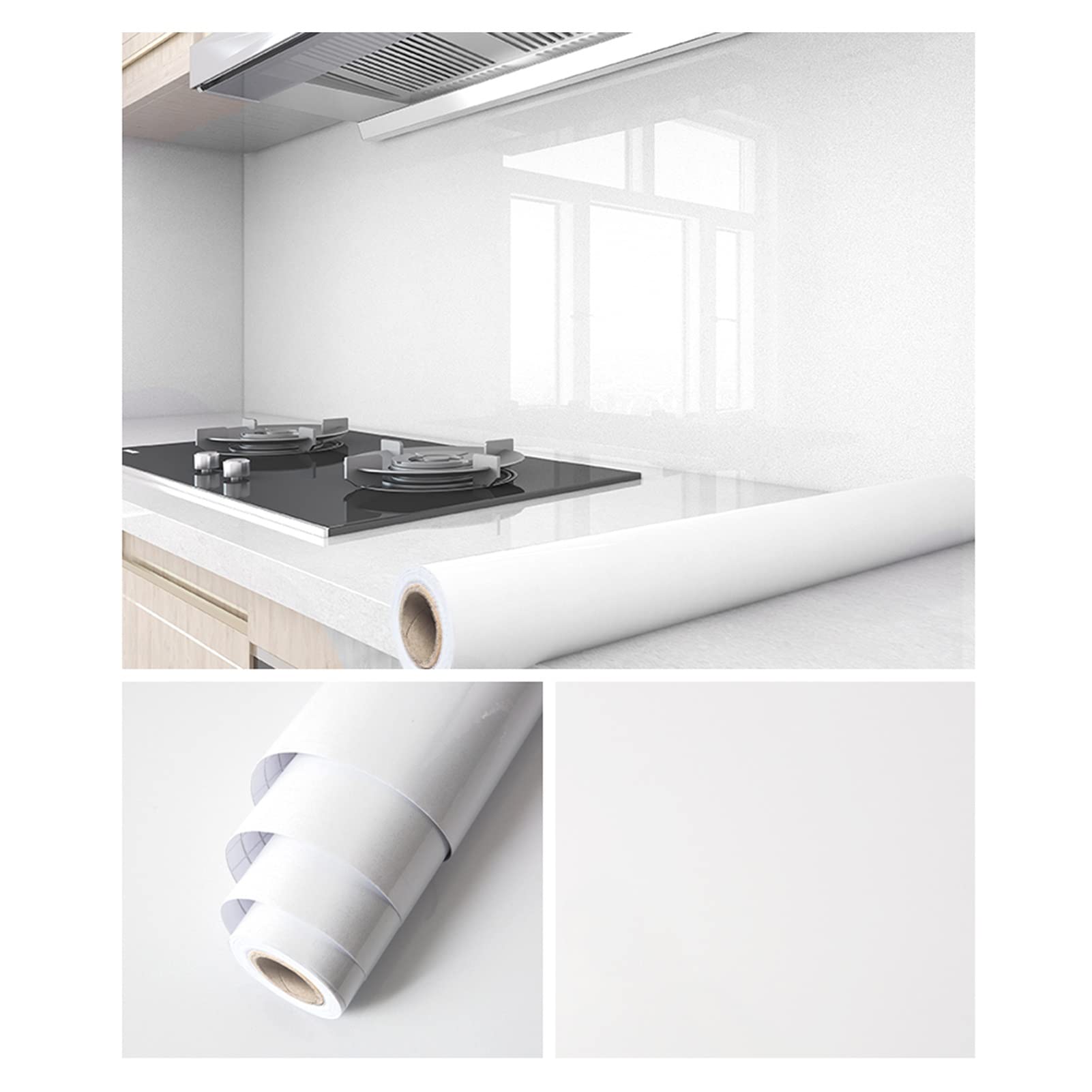 Wall Stickers Pearlescent White Self-Adhesive Wall Sticker, Home Kitchen Oil Resistant Sticker, Waterproof And Moistureproof Furniture Cabinet Desk Sticker (Size : 0.6x10m)