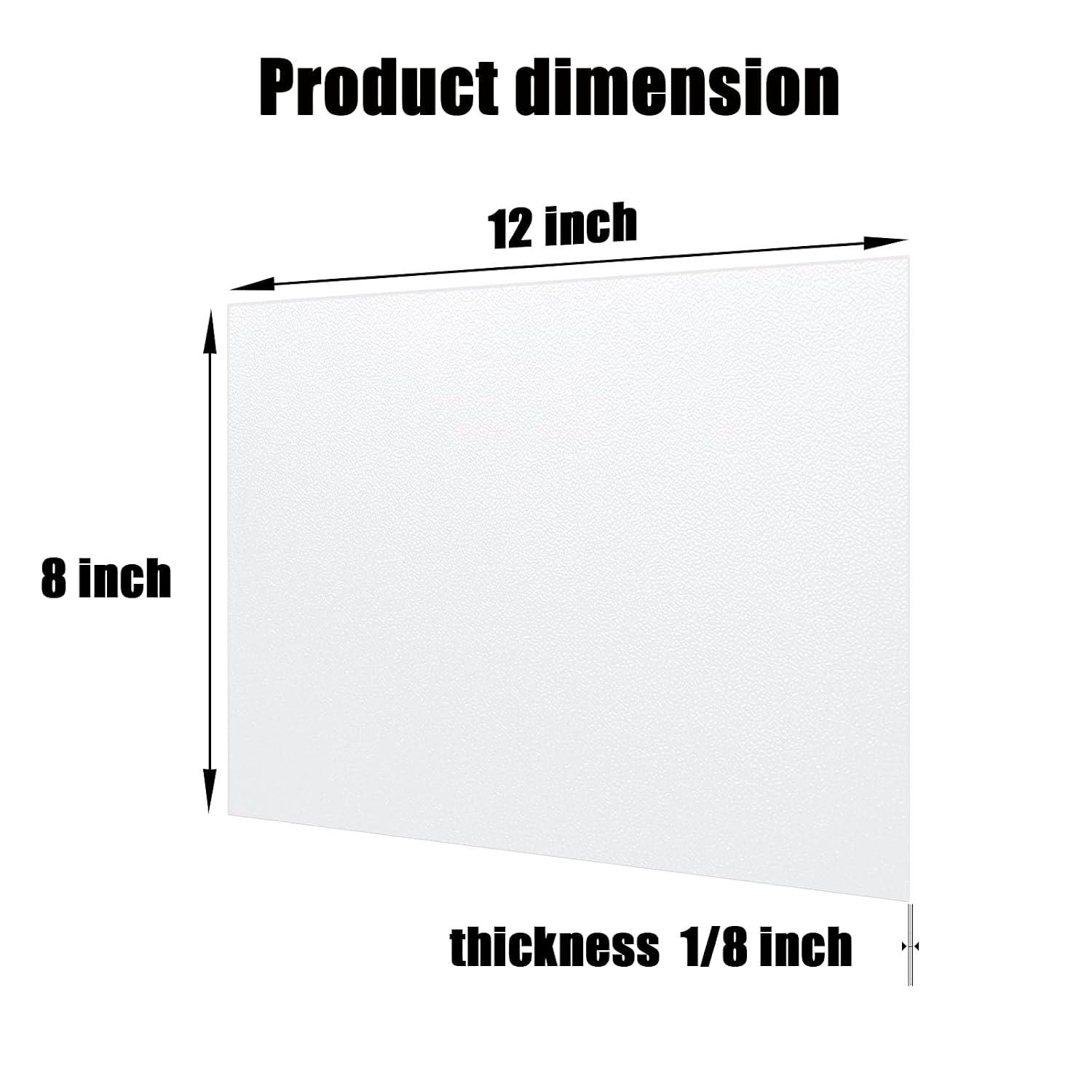 ABS Plastic Sheet 1/8 Inch Thick 8" x 12" (2-Pack),Two-Sided Heat Moldable Panel (Thermoplastic Textured Front & Smooth Back), White Thermoform Board Great for DIY Projects, Decor, Handcrafts