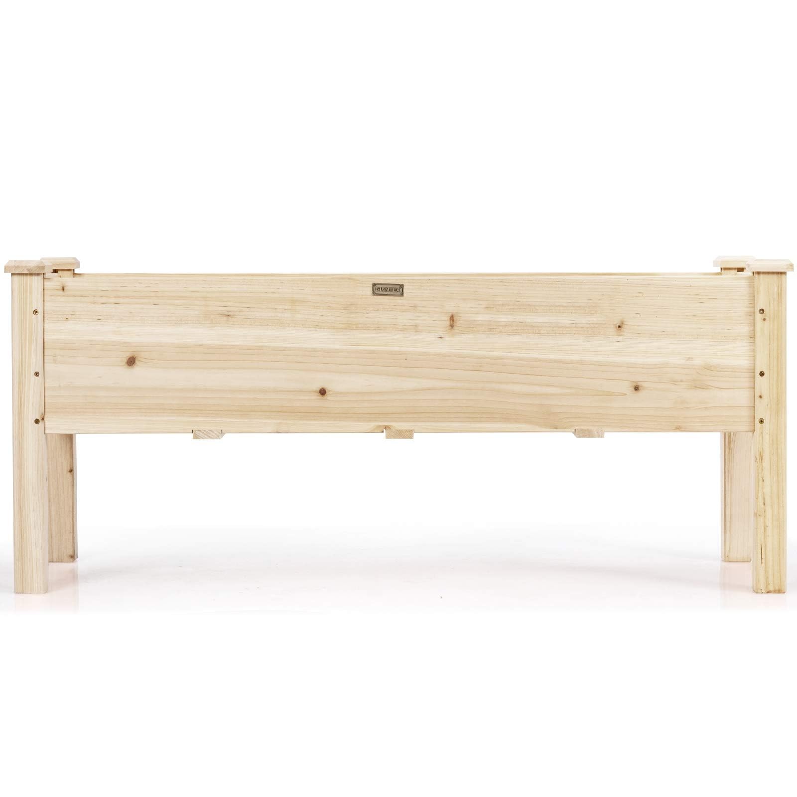RELAX4LIFE Huerto Urbano de Madera de Abeto 120x43,5x51cm, Jardinera Elevada con 5 Agujeros de Drenaje para Verduras, Flores, Frutas, Mesa de Cultivo para Adultos y Niños, Carga 100kg
