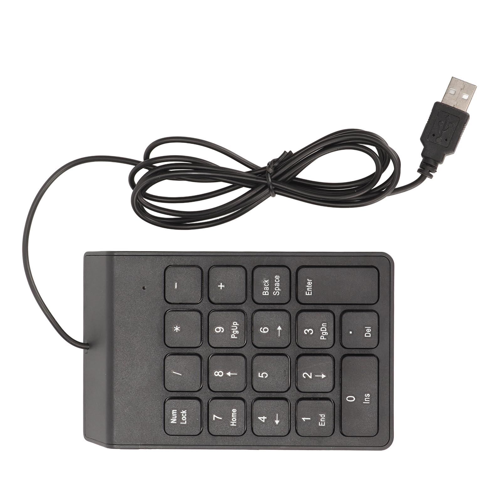 Sxhlseller Pavé Numérique Mécanique à 18 Touches, pavé Numérique Filaire pour Ordinateur Portable, Ordinateur de Bureau, USB Plug and Play avec Conception Ergonomique et Câble de 4,2 Pieds (Black)