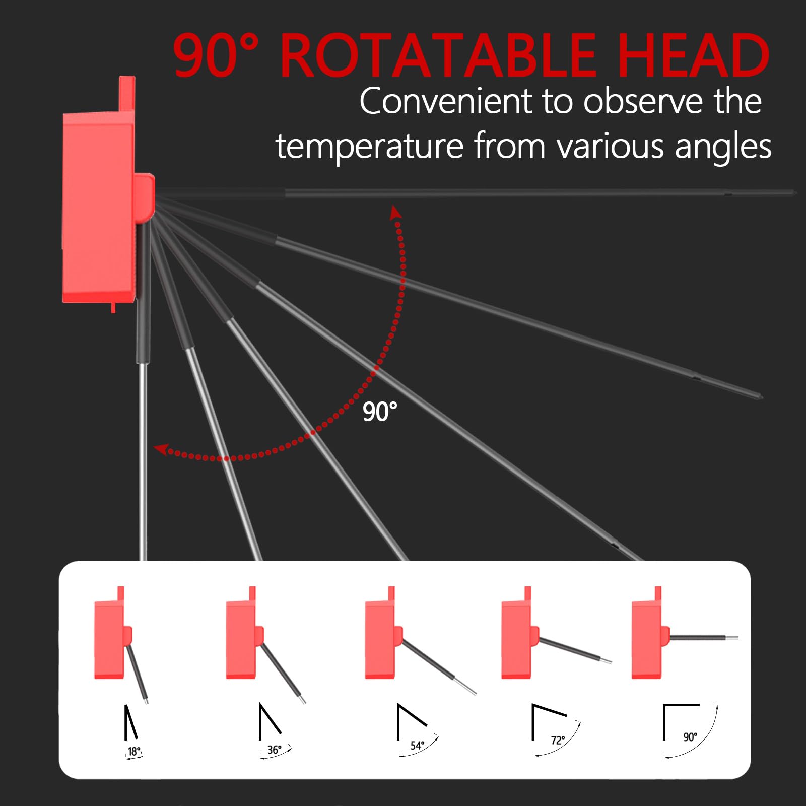 Timloon Waterproof Digital Candy Thermometer for Candy Making, Instant Read Cooking Thermometer with Pot Clip, Backlight LCD, 8" Long Probe, Temperature Alarm, degC/degF Switch for Kitchen, Outdoor BBQ - Image 4