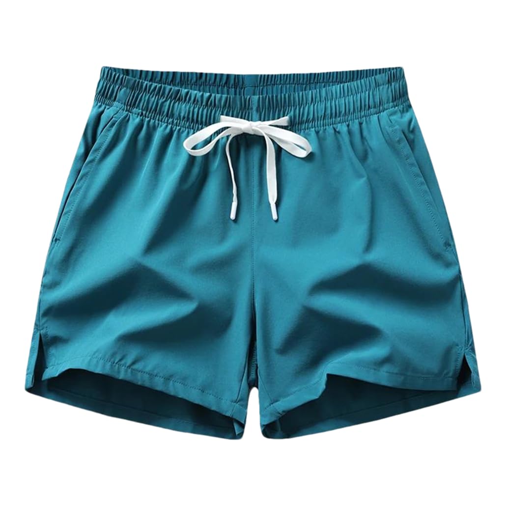 REHJJDFD Men Exercise Shorts Casual Running Jogging Workout Bottoms Pocket Zip Breathable Sport Shorts 61620 Blue S for
