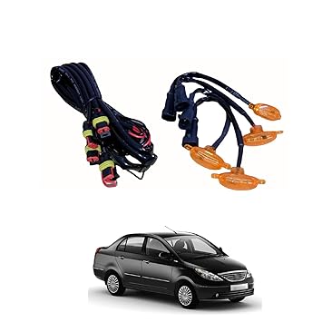 PRIKNIK LED Grille Lights Amber Yellow Grill Led with Fuse Adapter Wiring Harness Kit (4PCS, Amber Shell with Amber Light) Compatible with Indigo Manza