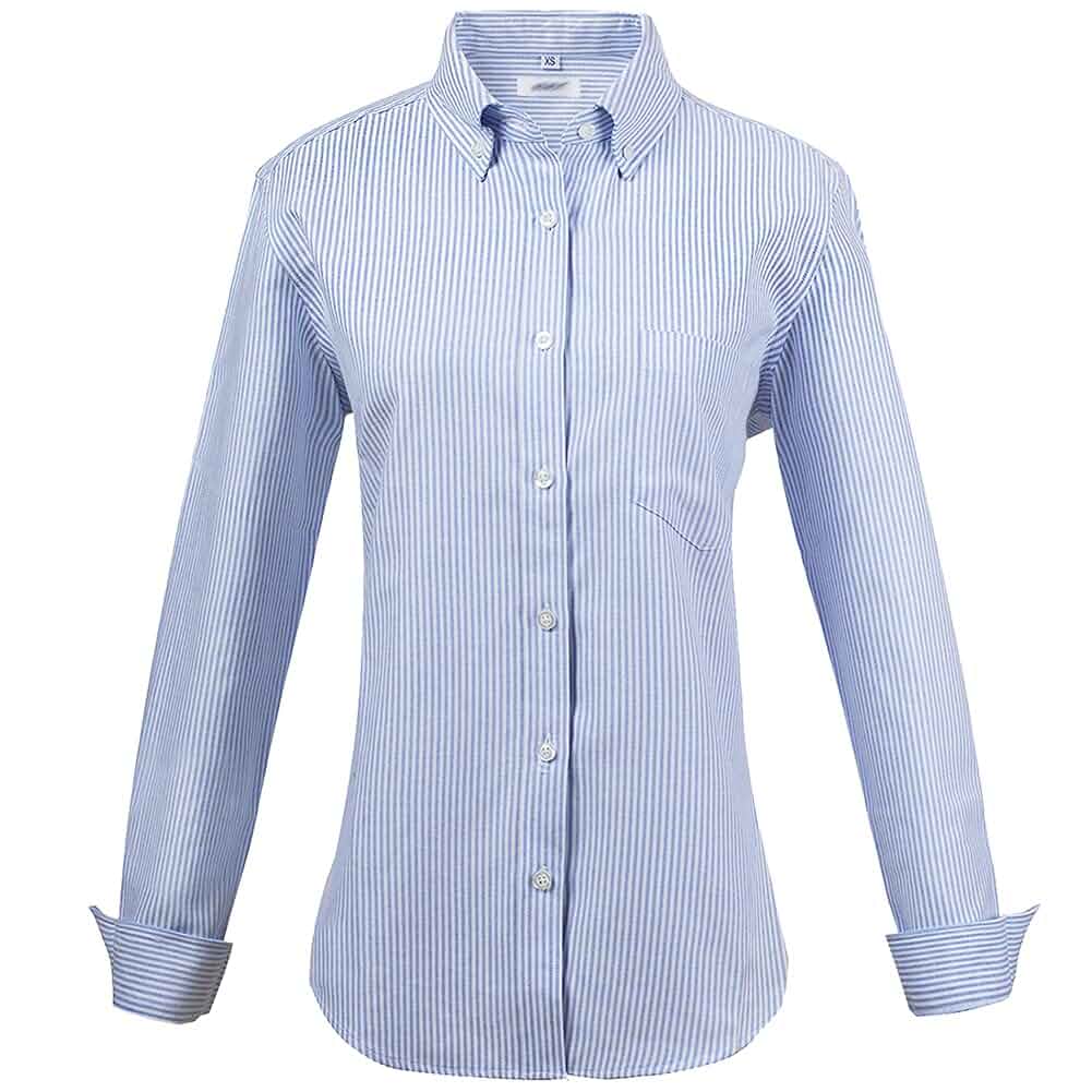 MGWDT White Button Down Shirt Women's Long Sleeve Oxford Wrinkle Resistant Chest Pocket,Soft Fabric,Classic-Fit,Button Down Collar,Office,Business Casual