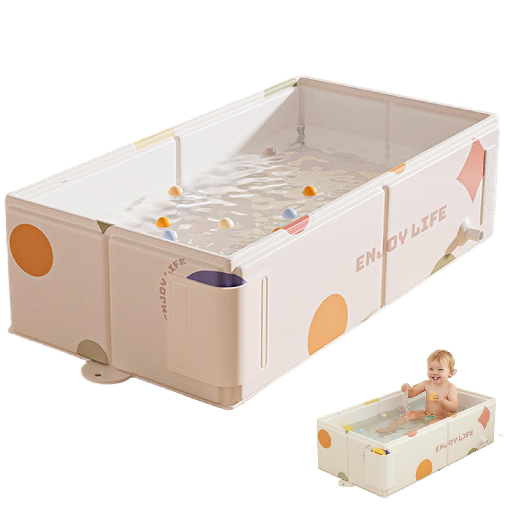 Baignoire pliable bébé kaki pour le bain des petits en voyage