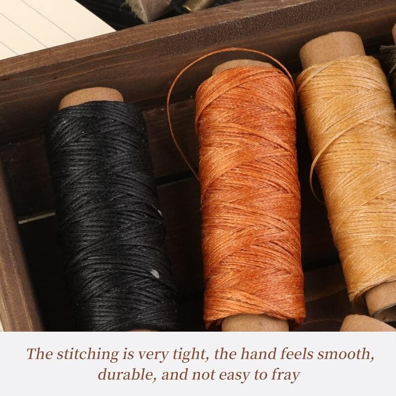 LMDZ Leather Sewing Kit Awl Hand Stitching Waxed Thread Hand Sewing DIY Tool Awl Leathercraft Shoes Repair Tools - (Color: type1)