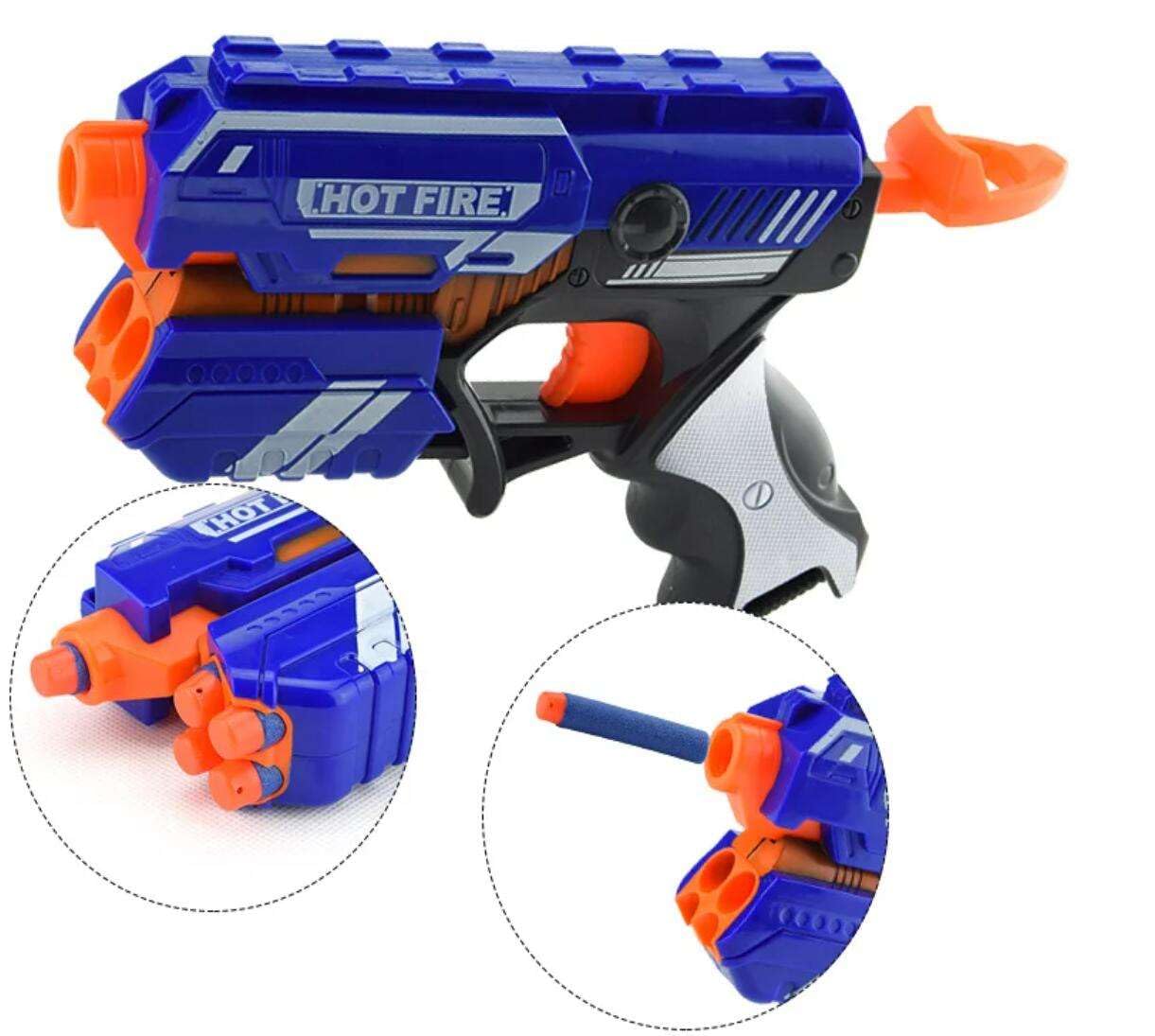 Kidoyz Blaze Storm Foam Blaster Gun Toy, Toy Gun Dart Guns and Long Range Shooting Gun, (10 Foam Bullets and 10 Suction (Multicolored) Dart Bullets 1