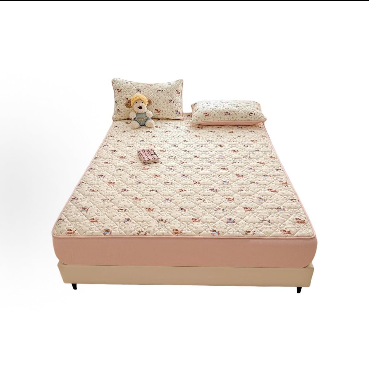 Single Plush Deep Pocket Crystal Velvet Fitted Sheet, Warm Winter Protector(Pink,150 * 200cm)