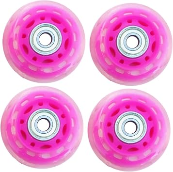 4-Pack 60mm Luggage Wheels Replacement Heavy Duty Smooth Rolling for Suitcases Trolleys Pink