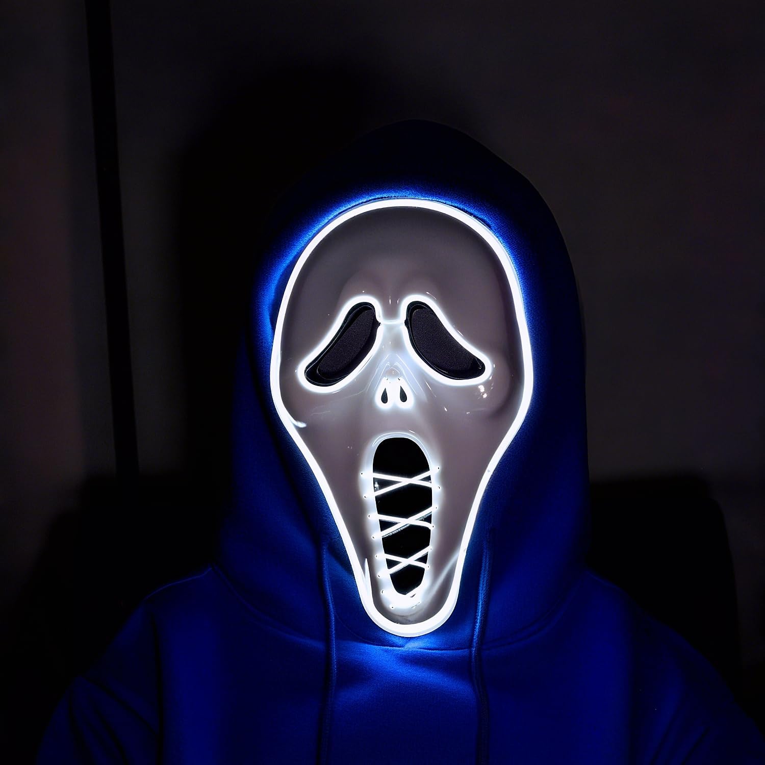 Halloween Mask Glowing Scary Skull Mask - Halloween Horror Masquerade Cosplay Party Decoration Props